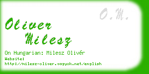 oliver milesz business card